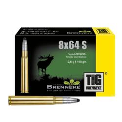 x20 munitions TIG - Torpedo Ideal Bullet 8x64 S 12,8g/198grs - BRENNEKE
