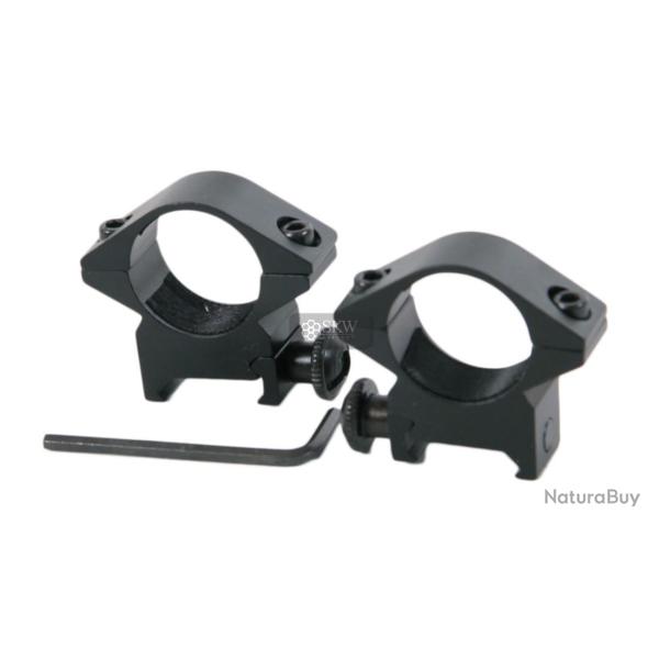 ANNEAUX BAS 1" POUR RAIL 20-22MM WEAVER
