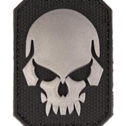 Patch PVC T&ecirc;te de mort Noir 6 x 4.5cm
