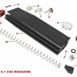 Pi&egrave;ces origine pour chargeurs CO2 s&eacute;rie HX - GUIDE RESSORT CO2 N&deg;14
