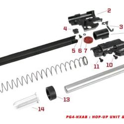 Pi&egrave;ces origine Bloc Hop-up et recoil rod s&eacute;rie HX - CANON N&deg;1