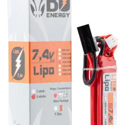 2 sticks batterie Lipo 2S 7.4V 1300mAh 25C - 2 sticks - 1300mAh 25C - Mini Tamyia