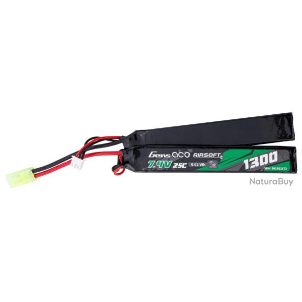 Batterie Lipo 2S 7.4V 1300mAh 25C 2 sticks Genspow - 7.4V 1300mAh 25C 2 �l�ments Tamiya
