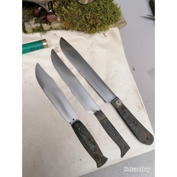 3 lames couteaux chasse bushcraft