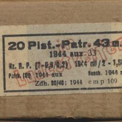 (5934)  Une belle boite neuve de 20 cart  7,92x33 KURZ sur clips ww2 aux 44