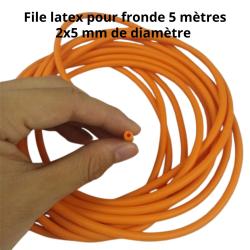 File latex pour fronde 5 m&egrave;tres 2x5 mm de diam&egrave;tre