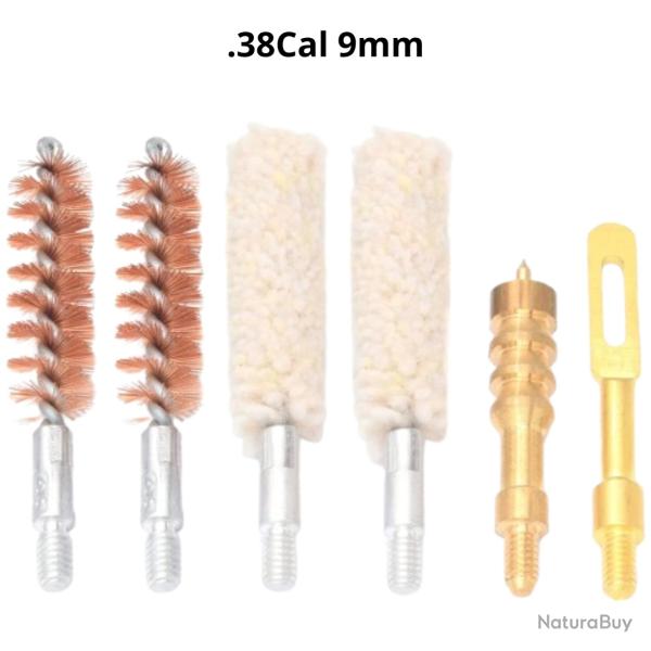 Kit de nettoyage de pistolet  brosse d'al�sage de pistolet .38Cal 9mm