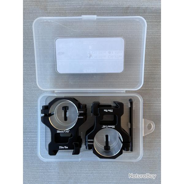 Colliers Discoveryopt 30 mm - Hauteur 1,45" - Aluminium 6061 - Neuf