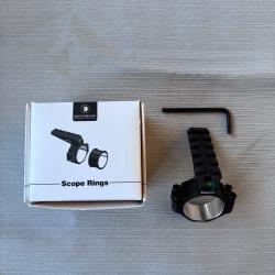 Adaptateur de colliers Discoveryopt 30 / 34 mm - Picatinny - Niveau &agrave; bulle - Aluminium 6061 - NEUF