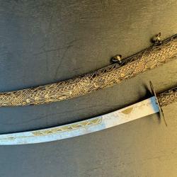 BEAU COUTEAU NIMCHA DE MARIAGE DE QUALITE, ALGERIE, FIN XIX&deg; SIECLE, POIGNARD, MAGHREB, FLISSA