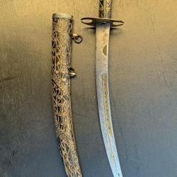 BEAU COUTEAU NIMCHA DE MARIAGE DE QUALITE, ALGERIE, FIN XIX&deg; SIECLE, POIGNARD, MAGHREB, FLISSA