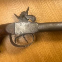 pistolet double canon, poudre noire