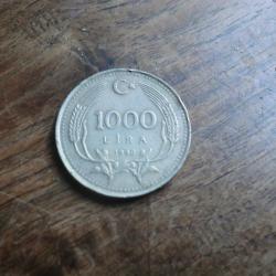 monnaie  turquie 1000 lira 1990