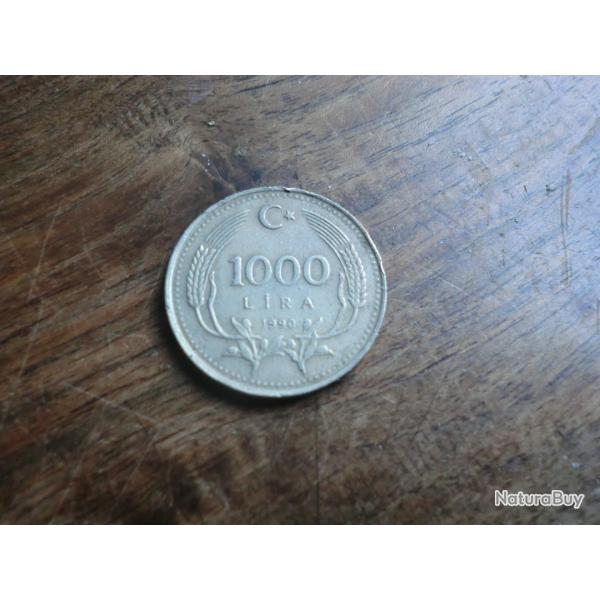 monnaie  turquie 1000 lira 1990