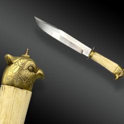 COUTEAU BOWIE PAR WILKINSON AND SON SHEFFIELD - POMMEAU T&Ecirc;TE D'OISEAU -  Royaume-Uni, XIX&egrave;me si&egrave;cle