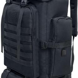 Sac &agrave; dos 80LTactique Militaire Molle  Grande Capacit&eacute; Imperm&eacute;able Escalade Randonn&eacute;e Chasse Noir