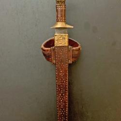 BEAU COUTEAU DE BRAS TELEK TOUAREG DU XIX SIECLE, LAME  AFFUTEE, AFRICAN TUAREG KNIFE