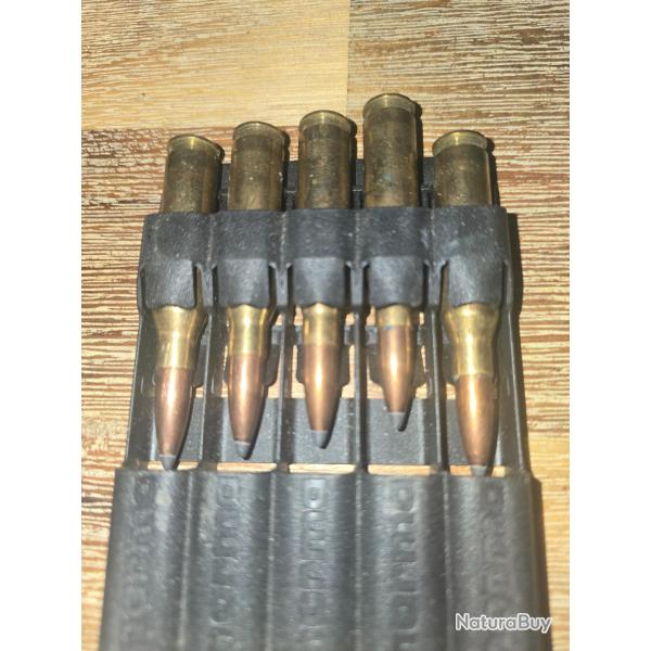 Lot de 5 munitions sako cal 7.08 rem 150 grains