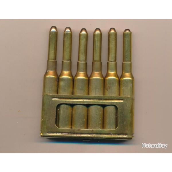 (5930)  RARE CLIP DE 6  CARTOUCHES  6,5 x 52  CARCANO ITALIEN MULTIBALLE  ww1   BP B-17  1917
