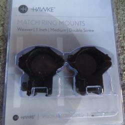 colliers Hawke diam&egrave;tre 25,4 pour rail 11mm