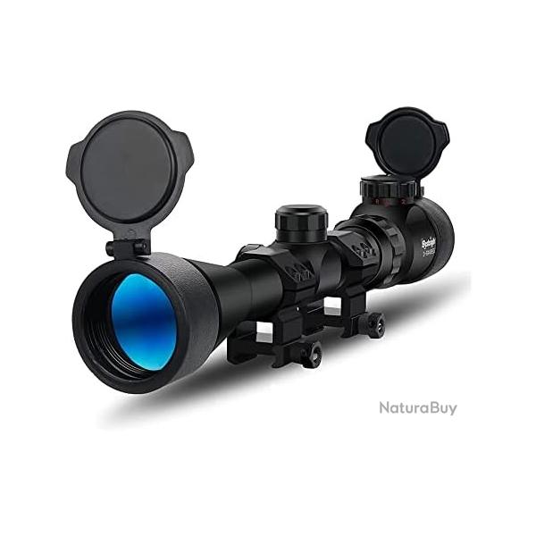 Lunette de vis�e 3-9X40 �clairage rouge vert couvercles rabattables Naturabuy