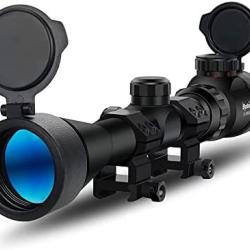 Lunette de vis&eacute;e 3-9X40 &eacute;clairage rouge vert couvercles rabattables Naturabuy Neuf