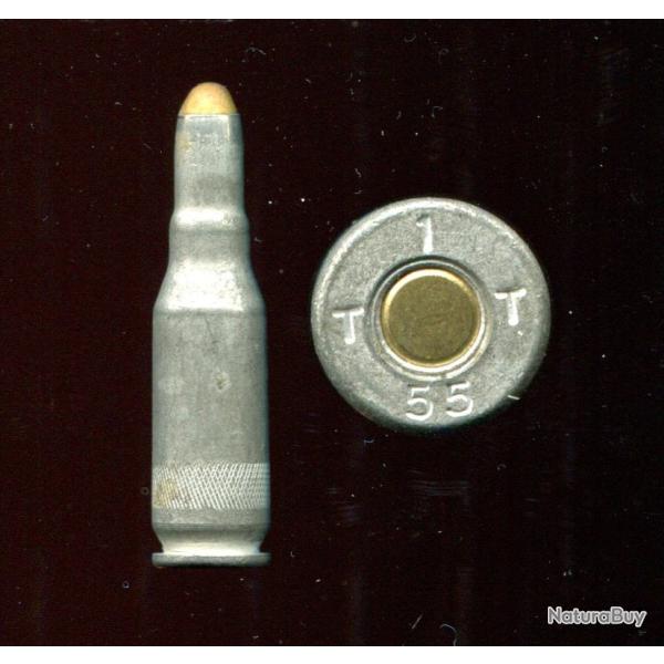 7.5 X 38 Suisse Exp�rimental Mle 1949 - RARE chargement � blanc ou de lancement - �tui aluminium