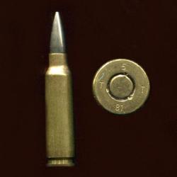 6.45 x48 Suisse - Rare calibre exp&eacute;rimental - balle nickel pointue - marquage : T 7 T 80