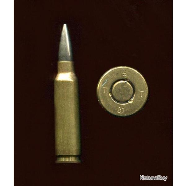 6.45 x48 Suisse - Rare calibre exp�rimental - balle nickel pointue - marquage : T 7 T 80
