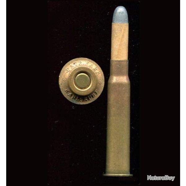 8 x 57 R M88A - RARE - base Mauser A - balle calepin�e - marquage relief : PATR. FABR. + KARLSRHUE +