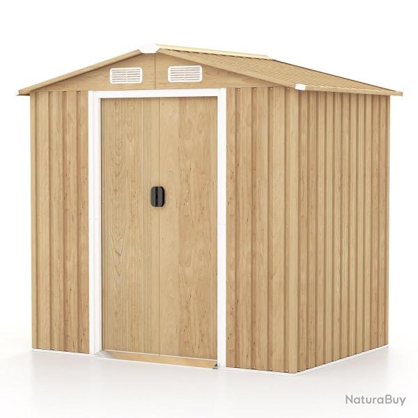 Abri de jardin 196 x 142 x 186 cm 3,7 m� avec portes coulissantes design polyvalent en acier galvan