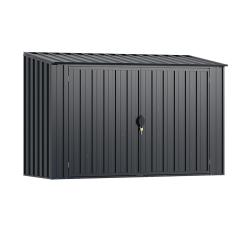 Abri de rangement ext&eacute;rieur en m&eacute;tal 193 x 86 x 127 cm s&eacute;curis&eacute; avec toit ouvrable contemporain en