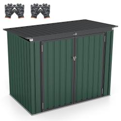 Abri de jardin avec double ouverture 172 x 95,5 x 130 cm s&eacute;curis&eacute; et r&eacute;sistant intemp&eacute;ries en m&eacute;tal