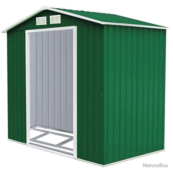Abri de jardin en m�tal 213 x 127 x 185 cm pour rangement d'outils avec circulation d'air moderne e
