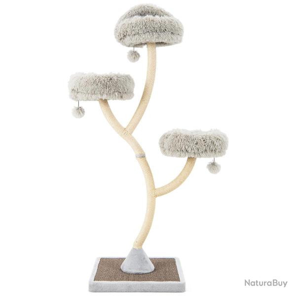 Arbre � chat 59 x 59 x 178 cm avec cadre en m�tal incurv� pour sieste confortable et jeu amusant en