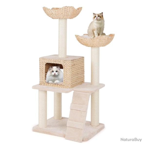 Arbre � chat tour en forme de quenouille 60 x 48 x 122 cm multi-niveaux avec coussins amovibles des