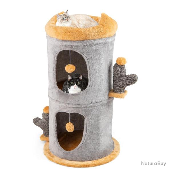 Arbre � chat lot de 1 avec 2 condos 48 x 83 cm offrant confort et divertissement style moderne en p