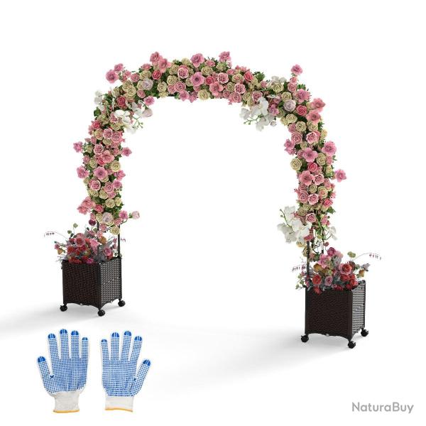 Arche de jardin 288 x 40 x 208 cm avec syst�me d'arrosage automatique et 8 roues verrouillables en