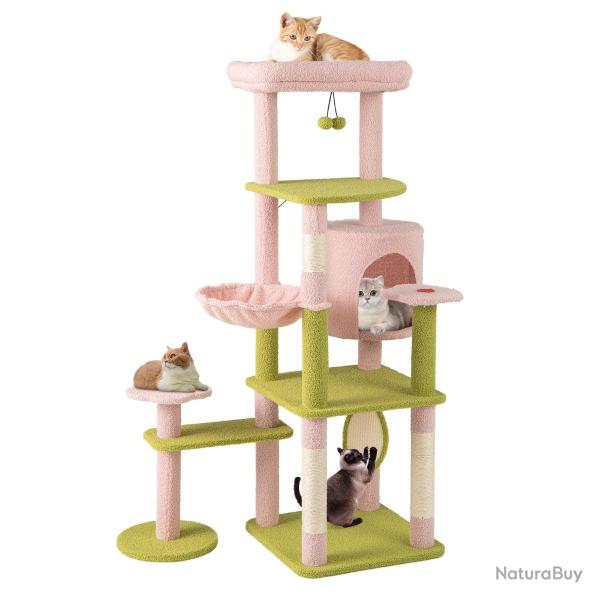 Arbre � chat avec plusieurs espaces de repos 48 x 48 x 148 cm confort rembourr� design floral en ti