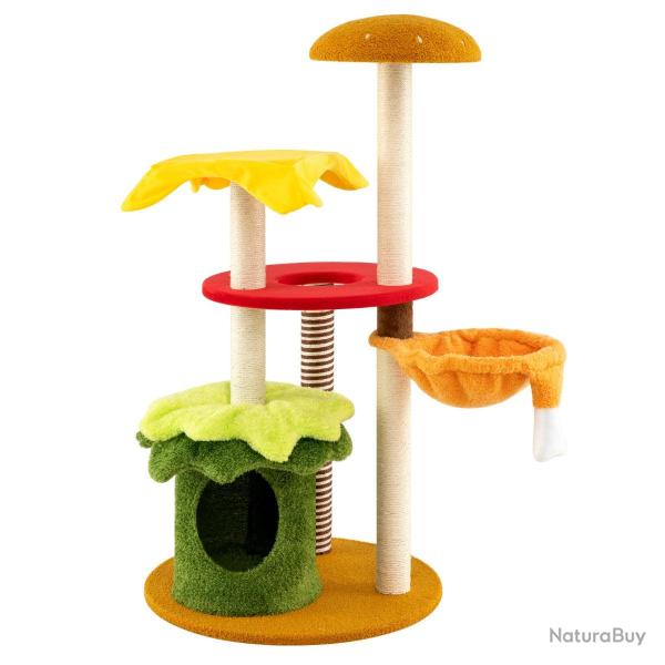 Arbre � chat moderne avec hamac et griffoirs en sisal lot de 1 60 x 117 cm confort moelleux cr�atif