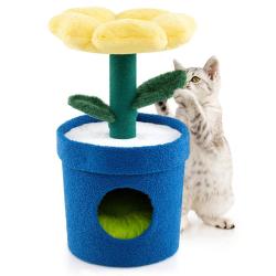 Arbre &agrave; chat design pour int&eacute;rieur 39,5 x 39,5 x 72 cm confort sup&eacute;rieur et ambiance cosy en bois d