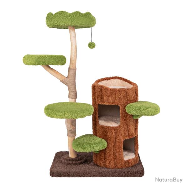 Arbre � chat 80 x 50 x 141 cm avec condo � 2 �tages et griffoir en sisal style naturel 20_0010176