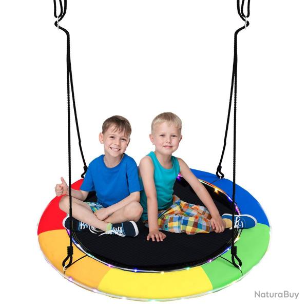 Balan�oire soucoupe 100 cm 300 kg pour 4 enfants avec lumi�res color�es 8 modes ambiance cosy en ti