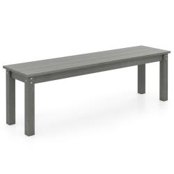 Banc de jardin sans dossier 140 x 35 x 45 cm charge 340kg ambiance cosy design rustique en HDPE gri