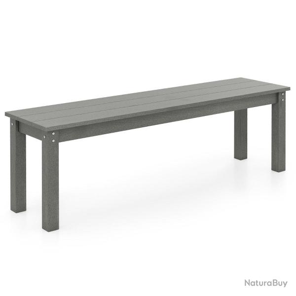 Banc de jardin sans dossier 140 x 35 x 45 cm charge 340kg ambiance cosy design rustique en HDPE gri