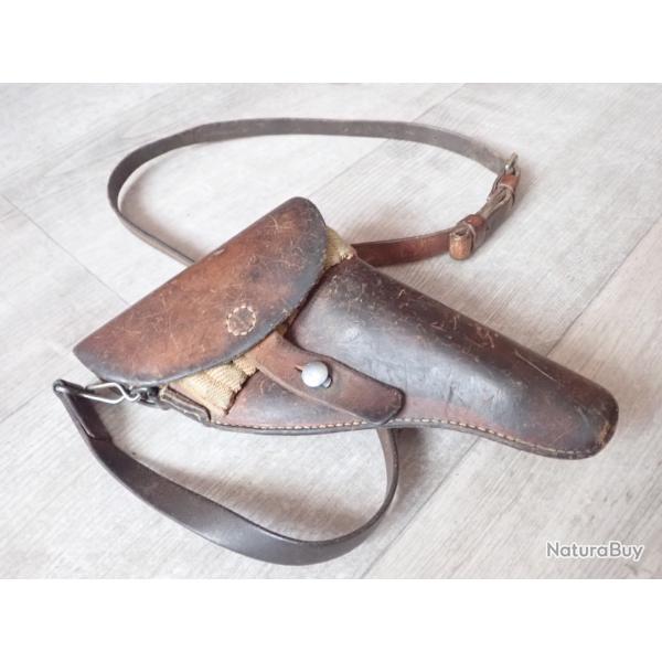 1942 Holster, �tui + bretelle pour revolver 1882 ou 1882/28. R�glementaire suisse.