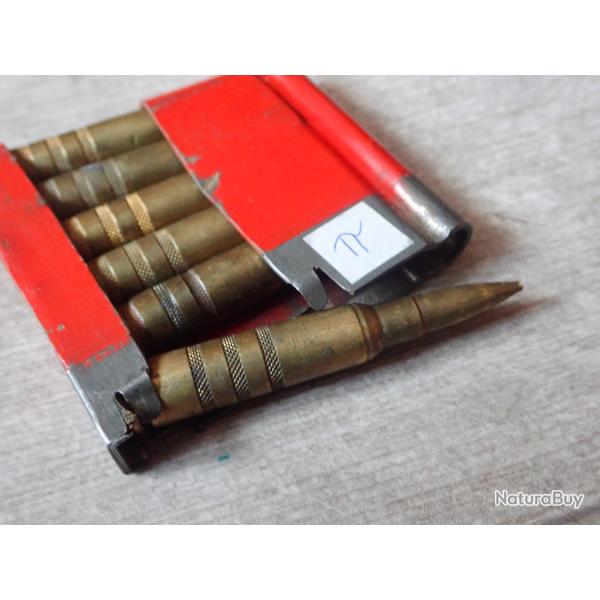 Lame chargeur de manipulation + 6 cartouches en laiton pour G11, K11 ou K31 (M1)
