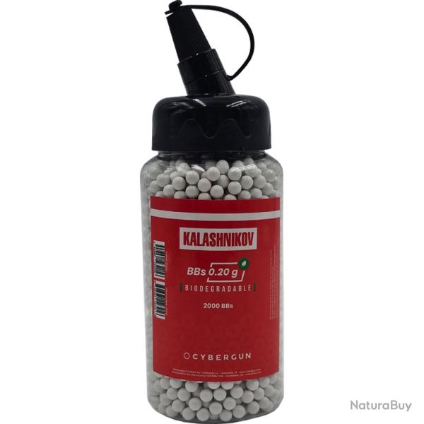 Bouteilles de 2000 billes 0.20 gr bio Kalashnikov (Cybergun)