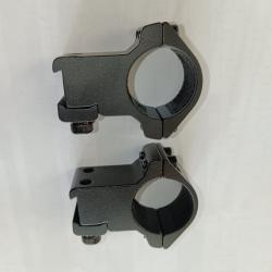 Colliers montage lunette 25.4 mm pour rail 11 mm