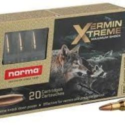 Cartouche norma calibre 222rem vermin Xtreme 55gr 3.6g x20